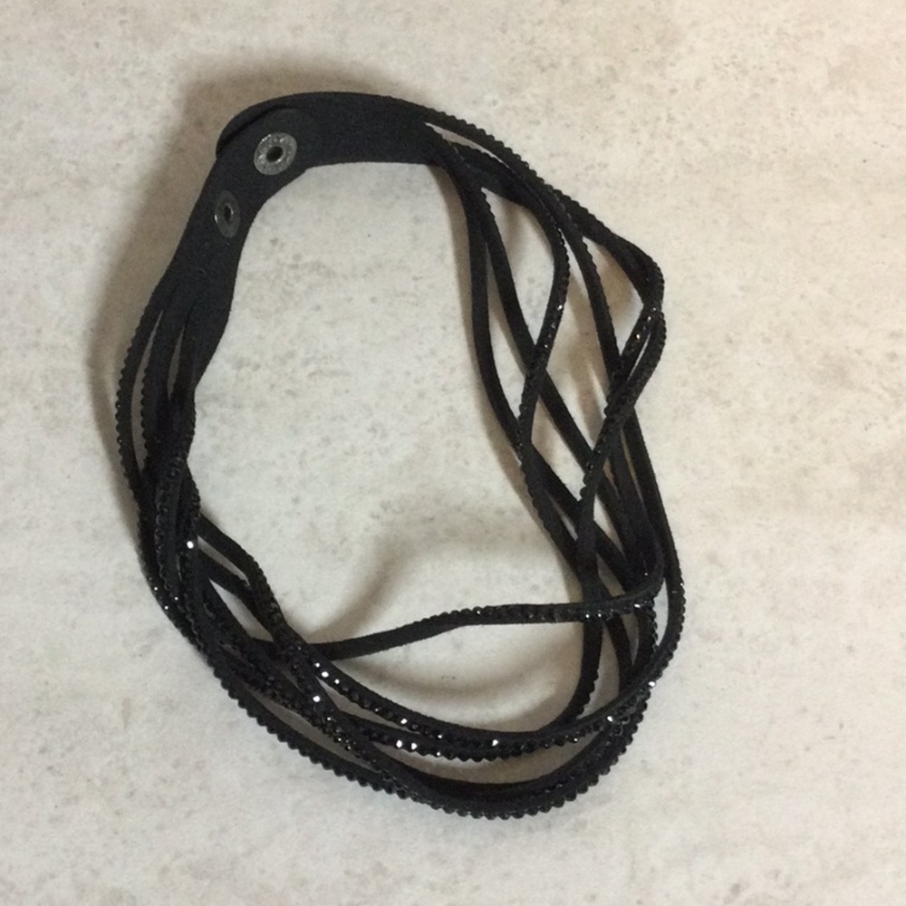 Yik Fung 6 strand black bling cord goth choker